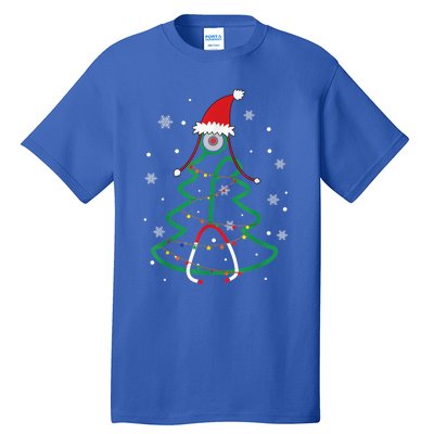 Christmas Stethoscope Nurse Xmas Nursing Scrub Top Cute Gift Tall T-Shirt