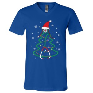 Christmas Stethoscope Nurse Xmas Nursing Scrub Top Cute Gift V-Neck T-Shirt