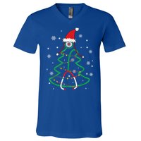 Christmas Stethoscope Nurse Xmas Nursing Scrub Top Cute Gift V-Neck T-Shirt