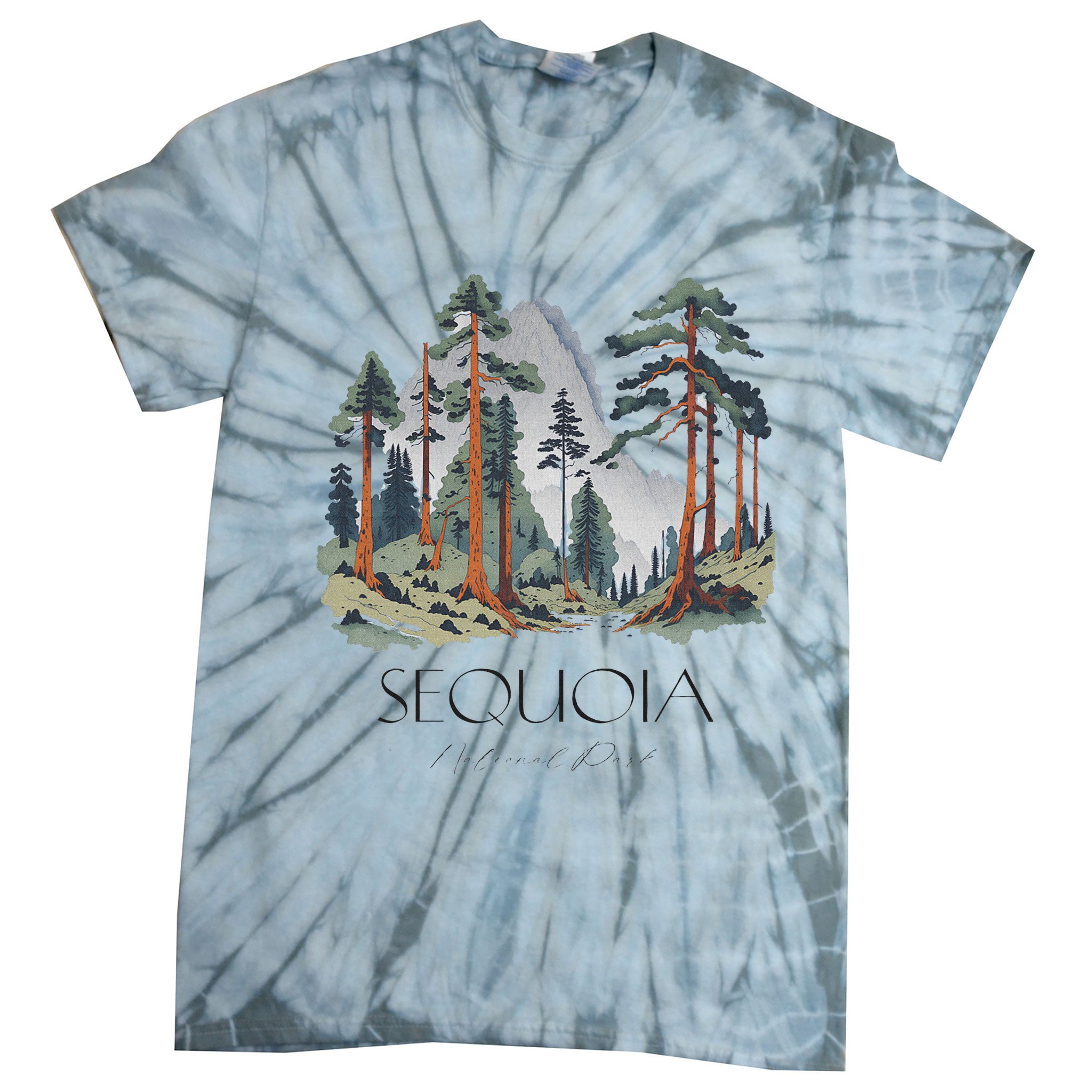 Cool Sequoia National Park Hiking Watercolor Tie-Dye T-Shirt
