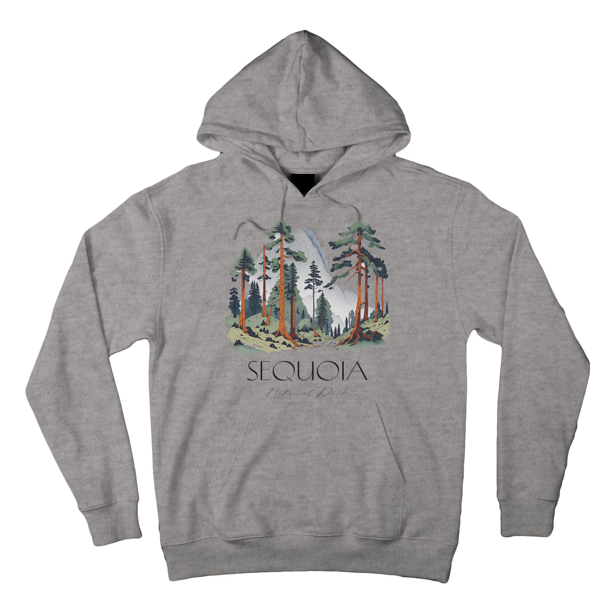 Cool Sequoia National Park Hiking Watercolor Tall Hoodie