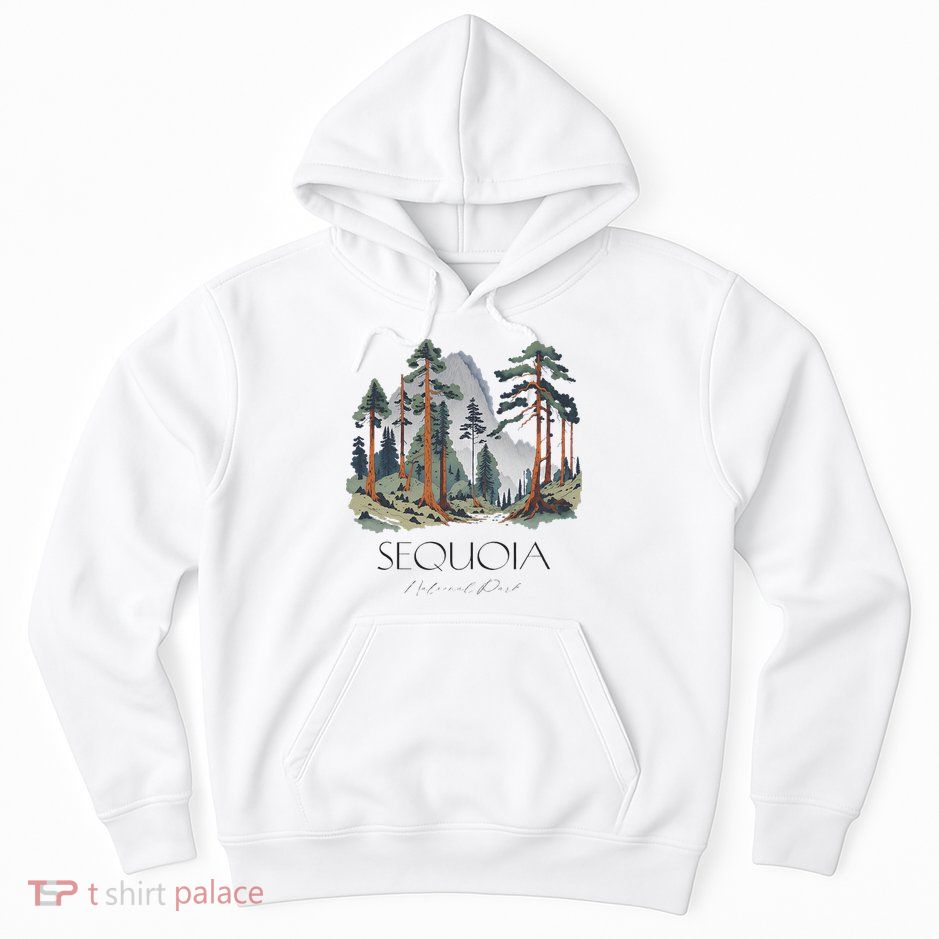 Cool Sequoia National Park Hiking Watercolor Hoodie