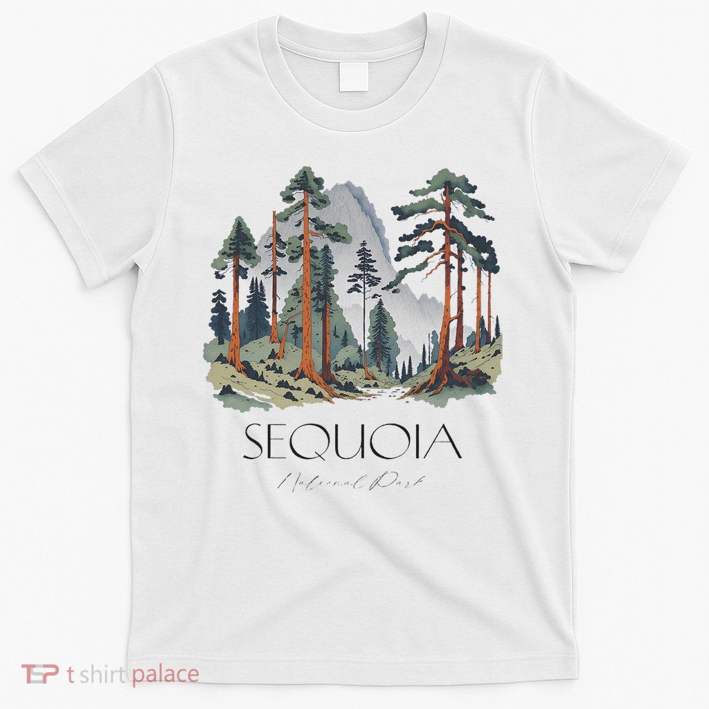 Cool Sequoia National Park Hiking Watercolor T-Shirt