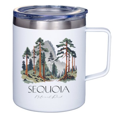 Cool Sequoia National Park Hiking Watercolor 12oz Stainless Steel Coffee Mug