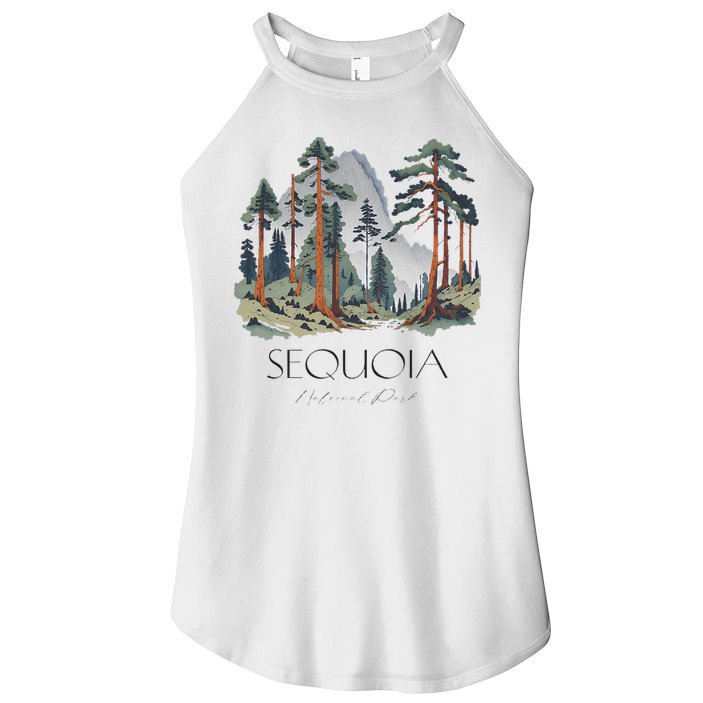 Cool Sequoia National Park Hiking Watercolor Women's Perfect Tri Rocker Tank