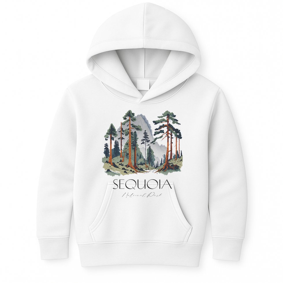Cool Sequoia National Park Hiking Watercolor Kids Hoodie