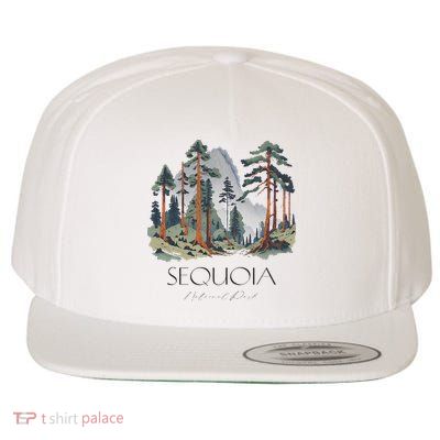 Cool Sequoia National Park Hiking Watercolor Wool Snapback Cap