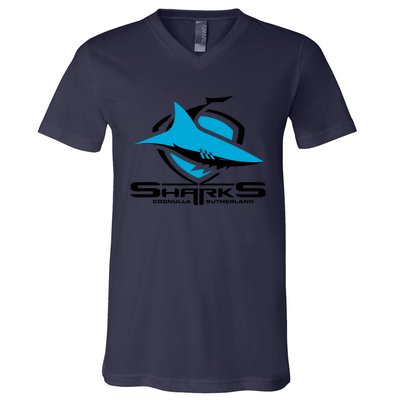 Cronulla Sharks Nrl Team Logo Pet Tank Cat Or Dog Cat Fish V-Neck T-Shirt