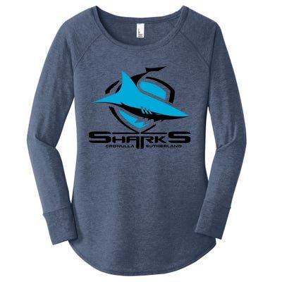 Cronulla Sharks Nrl Team Logo Pet Tank Cat Or Dog Cat Fish Women's Perfect Tri Tunic Long Sleeve Shirt