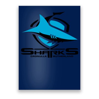 Cronulla Sharks Nrl Team Logo Pet Tank Cat Or Dog Cat Fish Poster