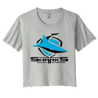 Cronulla Sharks Nrl Team Logo Pet Tank Cat Or Dog Cat Fish Women's Crop Top Tee