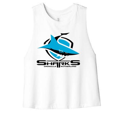 Cronulla Sharks Nrl Team Logo Pet Tank Cat Or Dog Cat Fish Women's Racerback Cropped Tank