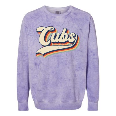 Cubs Sports Name Vintage Retro Gift Colorblast Crewneck Sweatshirt