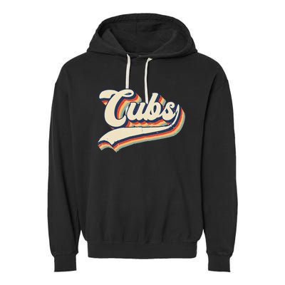 Cubs Sports Name Vintage Retro Gift Garment-Dyed Fleece Hoodie