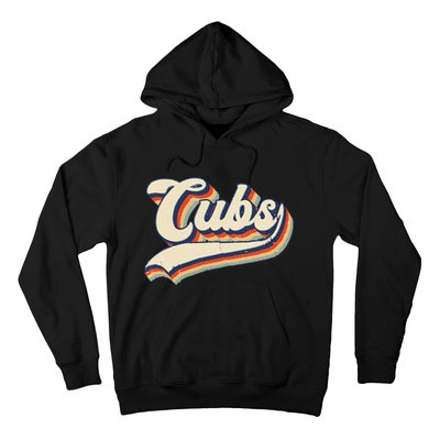 Cubs Sports Name Vintage Retro Gift Hoodie