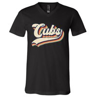 Cubs Sports Name Vintage Retro Gift V-Neck T-Shirt