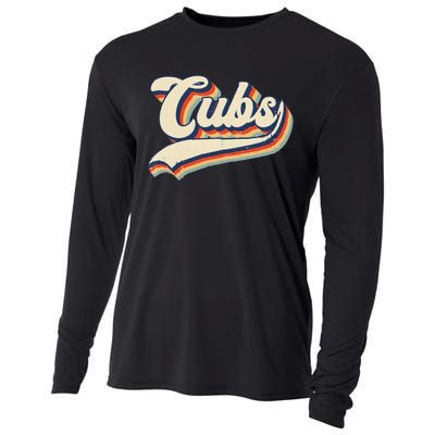 Cubs Sports Name Vintage Retro Gift Cooling Performance Long Sleeve Crew