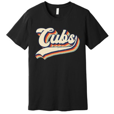 Cubs Sports Name Vintage Retro Gift Premium T-Shirt