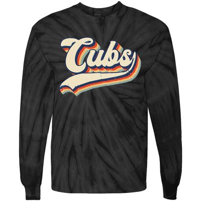 Cubs Sports Name Vintage Retro Gift Tie-Dye Long Sleeve Shirt