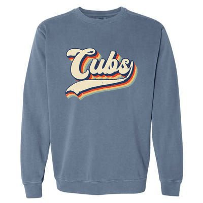 Cubs Sports Name Vintage Retro Gift Garment-Dyed Sweatshirt