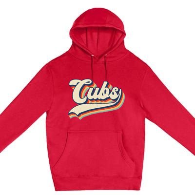 Cubs Sports Name Vintage Retro Gift Premium Pullover Hoodie