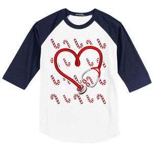 Christmas Stethoscope Nurse Xmas Nursing Scrub Top Gift Baseball Sleeve Shirt