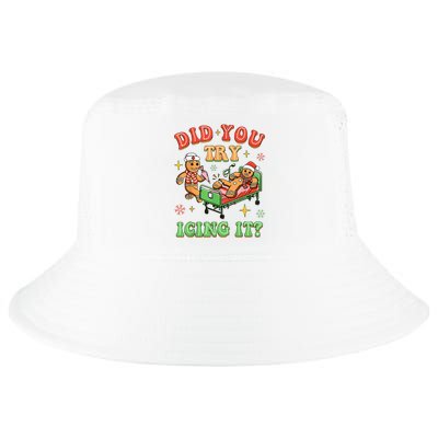 Christmas School Nurse Xmas Did You Try Icing It Gingerbread Cool Comfort Performance Bucket Hat