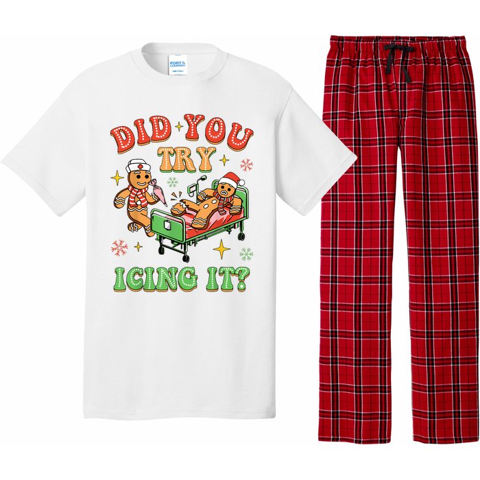 Christmas School Nurse Xmas Did You Try Icing It Gingerbread Pajama Set