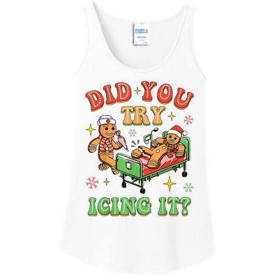 Christmas School Nurse Xmas Did You Try Icing It Gingerbread Ladies Essential Tank