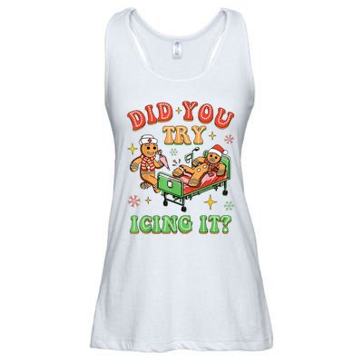 Christmas School Nurse Xmas Did You Try Icing It Gingerbread Ladies Essential Flowy Tank