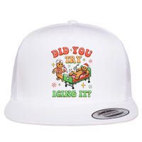 Christmas School Nurse Xmas Did You Try Icing It Gingerbread Flat Bill Trucker Hat