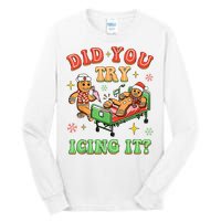 Christmas School Nurse Xmas Did You Try Icing It Gingerbread Tall Long Sleeve T-Shirt