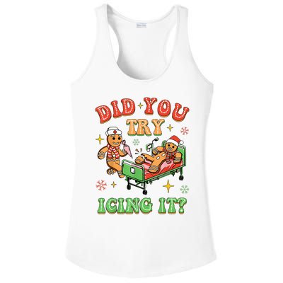 Christmas School Nurse Xmas Did You Try Icing It Gingerbread Ladies PosiCharge Competitor Racerback Tank