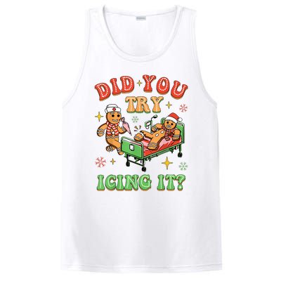 Christmas School Nurse Xmas Did You Try Icing It Gingerbread PosiCharge Competitor Tank