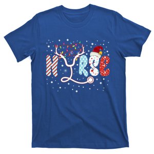 Christmas Santa Nurse Reindeer Xmas Nurses Scrub Gift T-Shirt