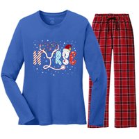 Christmas Santa Nurse Reindeer Xmas Nurses Scrub Gift Women's Long Sleeve Flannel Pajama Set 