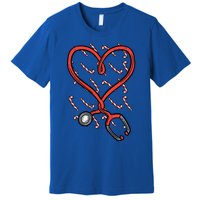 Christmas Stethoscope Nurse Xmas Nursing Scrub Top Great Gift Premium T-Shirt