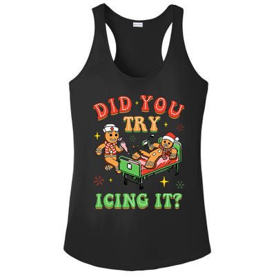 Christmas School Nurse Xmas Did You Try Icing It Gingerbread Ladies PosiCharge Competitor Racerback Tank