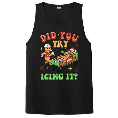 Christmas School Nurse Xmas Did You Try Icing It Gingerbread PosiCharge Competitor Tank