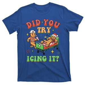 Christmas School Nurse Xmas Did You Try Icing It Gingerbread T-Shirt