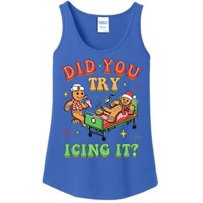 Christmas School Nurse Xmas Did You Try Icing It Gingerbread Ladies Essential Tank