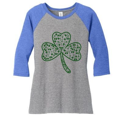 Clover Shamrock Nurse St Patrick's Day Gift For Nurse Gift Women's Tri-Blend 3/4-Sleeve Raglan Shirt