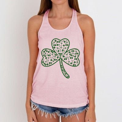 Clover Shamrock Nurse St Patrick's Day Gift For Nurse Gift Women's Knotted Racerback Tank