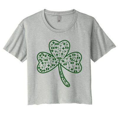 Clover Shamrock Nurse St Patrick's Day Gift For Nurse Gift Women's Crop Top Tee