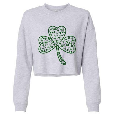 Clover Shamrock Nurse St Patrick's Day Gift For Nurse Gift Cropped Pullover Crew