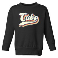 Cubs Sports Name Vintage Retro Boy Girl Toddler Sweatshirt