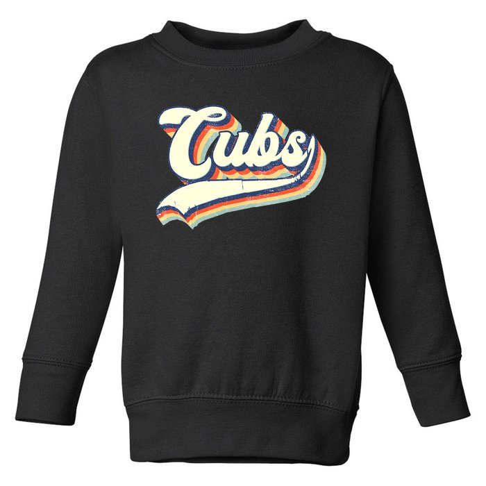 Cubs Sports Name Vintage Retro Boy Girl Toddler Sweatshirt