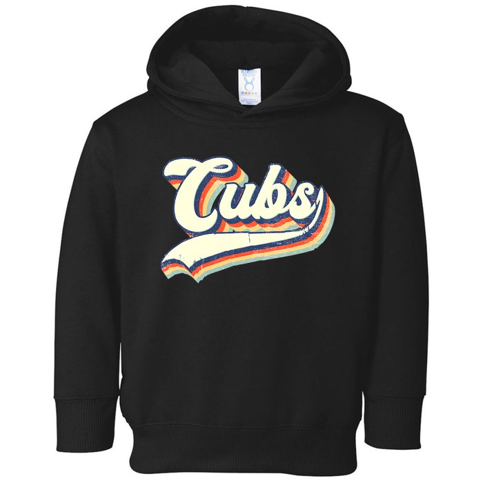 Cubs Sports Name Vintage Retro Boy Girl Toddler Hoodie