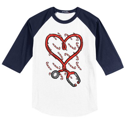 Christmas Stethoscope Nurse Xmas Nursing Scrub Top Funny Baseball Sleeve Shirt