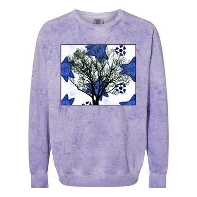 Cool Star Nighttime Tree Design Gift Colorblast Crewneck Sweatshirt